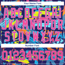 Load image into Gallery viewer, Custom 3D Pattern Design Abstract Geometric Pattern With Palm Trees Sharks Flamingo With The Words:Summer Hawaii Authentic Baseball Jersey