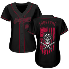 Load image into Gallery viewer, Custom 3D Pattern Design Soldier Skull On American Flag Authentic Baseball Jersey