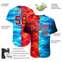 Load image into Gallery viewer, Custom 3D Pattern Design Flame Burning Red Hot Sparks BBQ Season Authentic Baseball Jersey