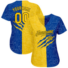 Load image into Gallery viewer, Custom 3D Pattern Design Ukrainian Flag Authentic Baseball Jersey