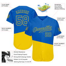 Load image into Gallery viewer, Custom 3D Pattern Design Ukrainian Flag And Coat Of Arms Of Ukraine Authentic Baseball Jersey