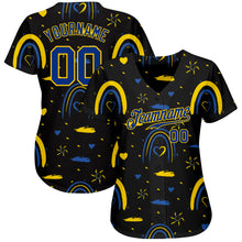 Load image into Gallery viewer, Custom 3D Pattern Design Ukrainian Flag Colors Glory To Ukraine Authentic Baseball Jersey