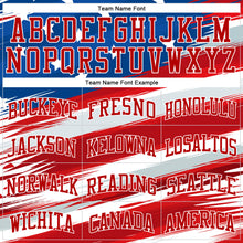 Load image into Gallery viewer, Custom Royal White-Red 3D American Flag Authentic Baseball Jersey