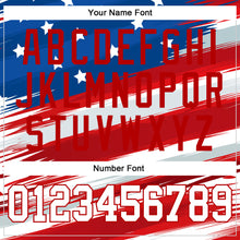 Load image into Gallery viewer, Custom Royal White-Red 3D American Flag Authentic Baseball Jersey