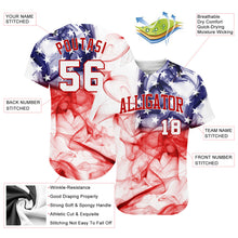 Load image into Gallery viewer, Custom White White-Red 3D American Flag Authentic Baseball Jersey