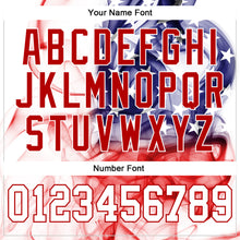 Load image into Gallery viewer, Custom White White-Red 3D American Flag Authentic Baseball Jersey