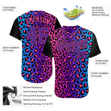 Load image into Gallery viewer, Custom Purple Purple-Pink 3D Pattern Design Leopard Authentic Baseball Jersey