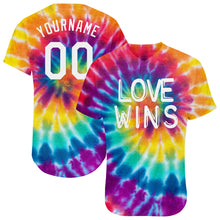 Load image into Gallery viewer, Custom Rainbow For Pride Month Love Wins LGBT Authentic Baseball Jersey
