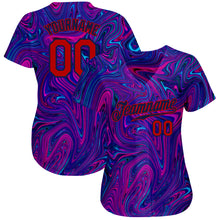 Load image into Gallery viewer, Custom 3D Pattern Design Abstract Interweaving Curved Fluid Art Authentic Baseball Jersey