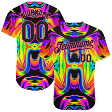 Load image into Gallery viewer, Custom 3D Pattern Design Abstract Iridescent Psychedelic Swirl Fluid Art Authentic Baseball Jersey