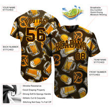 Load image into Gallery viewer, Custom 3D Pattern Design Beer Authentic Baseball Jersey
