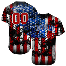 Load image into Gallery viewer, Custom Black Red Royal-White 3D Eagle American Flag Authentic Baseball Jersey