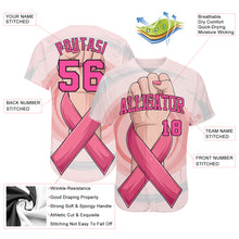 Load image into Gallery viewer, Custom 3D Breast Cancer Awareness Month With Woman Hand And Pink Ribbon Women Health Care Support Authentic Baseball Jersey