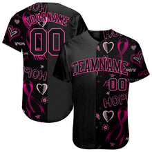 Load image into Gallery viewer, Custom 3D Pink Ribbon Breast Cancer Awareness Month Women Health Care Support Authentic Baseball Jersey