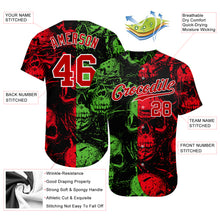 Load image into Gallery viewer, Custom 3D Pattern Halloween Skulls Authentic Baseball Jersey