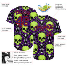 Load image into Gallery viewer, Custom 3D Pattern Halloween Skulls Authentic Baseball Jersey