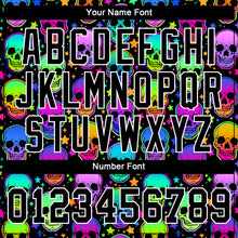 Load image into Gallery viewer, Custom 3D Pattern Bright Multicolored Halloween Skulls Authentic Baseball Jersey