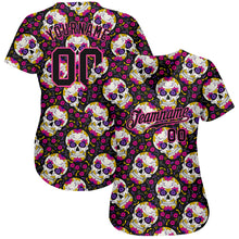 Load image into Gallery viewer, Custom 3D Pattern Halloween Skulls With Floral Authentic Baseball Jersey