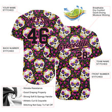 Load image into Gallery viewer, Custom 3D Pattern Halloween Skulls With Floral Authentic Baseball Jersey