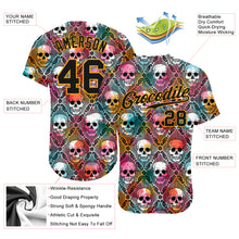 Load image into Gallery viewer, Custom 3D Pattern Halloween Skulls Authentic Baseball Jersey