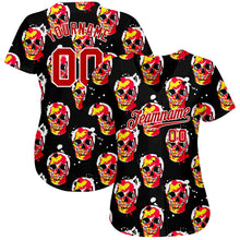 Load image into Gallery viewer, Custom 3D Pattern Halloween Skulls Authentic Baseball Jersey