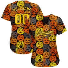Load image into Gallery viewer, Custom 3D Pattern Halloween Pumpkins Authentic Baseball Jersey