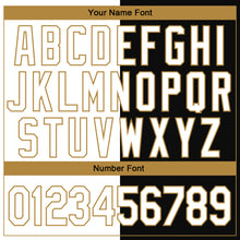 Load image into Gallery viewer, Custom Stitched Black White-Old Gold 3D Pattern Scary Faces Of Halloween Pumpkin Sports Pullover Sweatshirt Salute To Service Hoodie