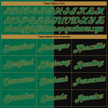 Load image into Gallery viewer, Custom Stitched Black Kelly Green-Old Gold 3D Pattern Scary Faces Of Halloween Pumpkin Sports Pullover Sweatshirt Salute To Service Hoodie