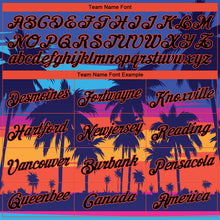 Load image into Gallery viewer, Custom Stitched Royal Black-Orange 3D Pattern Design Palm Trees Sports Pullover Sweatshirt Hoodie