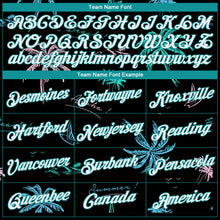 Load image into Gallery viewer, Custom Stitched Black Aqua-White 3D Pattern Design Hawaii Palm Trees Sports Pullover Sweatshirt Hoodie