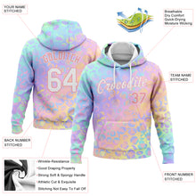 Load image into Gallery viewer, Custom Stitched Light Pink White 3D Pattern Design Leopard Sports Pullover Sweatshirt Hoodie