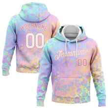 Load image into Gallery viewer, Custom Stitched Light Pink White 3D Pattern Design Leopard Sports Pullover Sweatshirt Hoodie