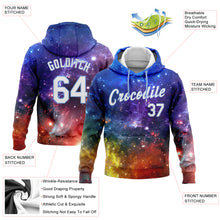 Load image into Gallery viewer, Custom Stitched Galactic White-Light Blue 3D Pattern Design Sports Pullover Sweatshirt Hoodie