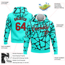 Load image into Gallery viewer, Custom Stitched Aqua Red-Black 3D Pattern Design Sports Pullover Sweatshirt Hoodie