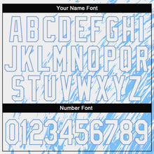 Load image into Gallery viewer, Custom Stitched White White-Light Blue 3D Pattern Design Sports Pullover Sweatshirt Hoodie