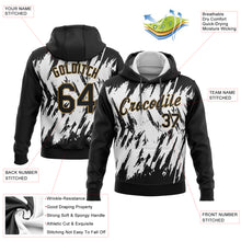 Load image into Gallery viewer, Custom Stitched White Black-Old Gold 3D Pattern Design Sports Pullover Sweatshirt Hoodie