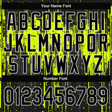 Load image into Gallery viewer, Custom Stitched Neon Green Black-White 3D Pattern Design Dripping Splatter Art Sports Pullover Sweatshirt Hoodie