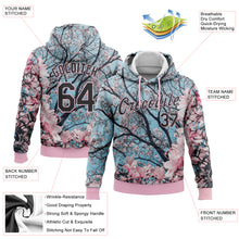 Load image into Gallery viewer, Custom Stitched Light Pink Black 3D Pattern Design Cherry Blossom Sports Pullover Sweatshirt Hoodie