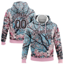 Load image into Gallery viewer, Custom Stitched Light Pink Black 3D Pattern Design Cherry Blossom Sports Pullover Sweatshirt Hoodie