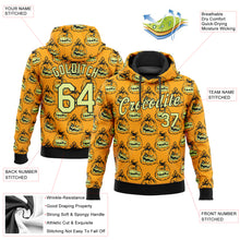 Load image into Gallery viewer, Custom Stitched Gold Gold-Black 3D Pattern Smiling Pumpkin Halloween Sports Pullover Sweatshirt Hoodie