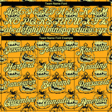 Load image into Gallery viewer, Custom Stitched Gold Gold-Black 3D Pattern Smiling Pumpkin Halloween Sports Pullover Sweatshirt Hoodie