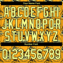 Load image into Gallery viewer, Custom Stitched Gold Gold-Black 3D Pattern Smiling Pumpkin Halloween Sports Pullover Sweatshirt Hoodie