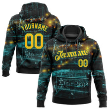 Load image into Gallery viewer, Custom Stitched Black Gold-Kelly Green 3D Pattern Design Math Sports Pullover Sweatshirt Hoodie