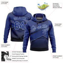 Load image into Gallery viewer, Custom Stitched Black Royal-White 3D Pattern Design Sports Pullover Sweatshirt Hoodie