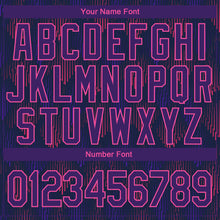 Load image into Gallery viewer, Custom Stitched Navy Purple-Pink 3D Pattern Design Sports Pullover Sweatshirt Hoodie