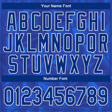 Load image into Gallery viewer, Custom Stitched Royal Roayl Navy-White 3D Pattern Design Sports Pullover Sweatshirt Hoodie