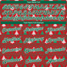 Load image into Gallery viewer, Custom Stitched Red Kelly Green-White 3D Christmas Trees Sports Pullover Sweatshirt Hoodie