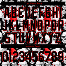 Load image into Gallery viewer, Custom Stitched White Black-Red 3D Skulls And Christmas Santa's Hat Sports Pullover Sweatshirt Hoodie