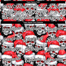 Load image into Gallery viewer, Custom Stitched Red White-Black 3D Skulls And Christmas Santa's Hat Sports Pullover Sweatshirt Hoodie