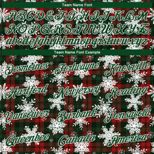 Load image into Gallery viewer, Custom Stitched Red Green-White 3D Christmas Plaid And Snow Sports Pullover Sweatshirt Hoodie